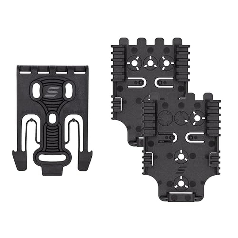 Safariland Quick Locking System Kit 9006483 Polymer Attachment for Weapon Holster with Locking Fork and Duty Receiver Plate - Black, One Size
