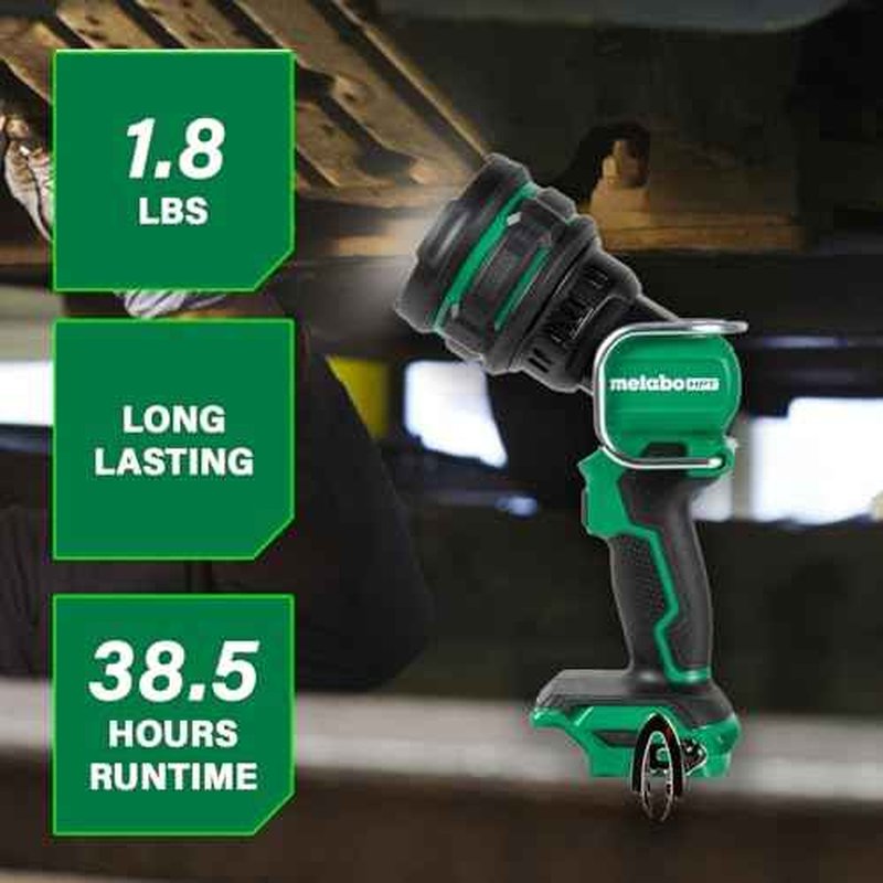 Metabo HPT 18V MultiVolt Cordless 1050 Lumen LED Handheld Spotlight, Water & Dust Resistant, 4 Light Modes, Long Lasting Battery Life, Lightweight and Portable, Tool Body Only, UB18DHQ4