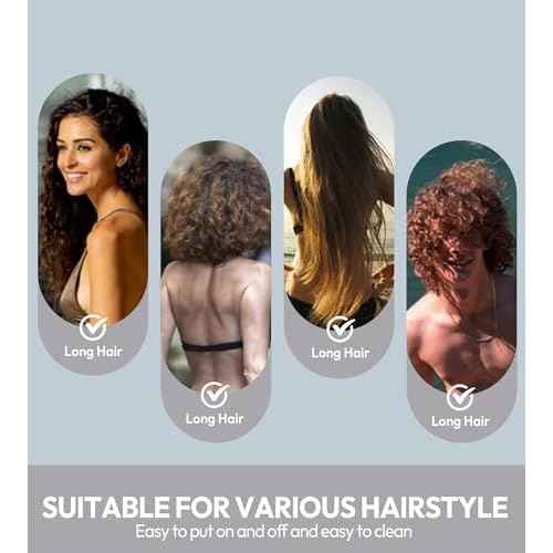 Aegend Swim Caps for Long Hair, Durable Silicone Swimming Caps for Women Men Adults Youths, Easy to Put On and Off, Waterproof Swim Hats Bathing Caps to Keep Hair Dry