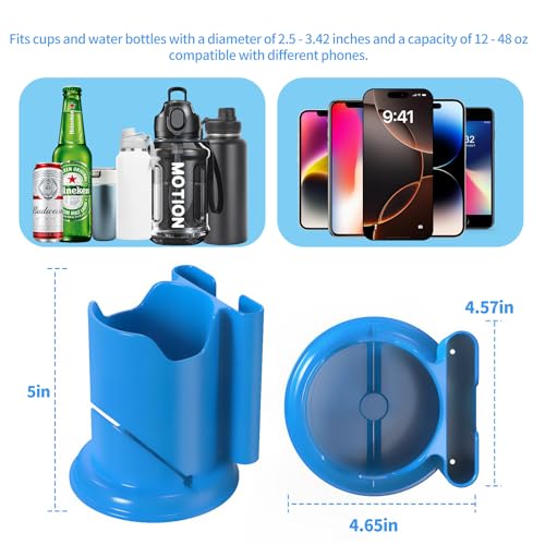 Paddle Board Cup Holder - Kayak Drink Holder for SUP, Paddle Board Accessories, No-Spill Elastic Cup Mount with Anti-Flip Design, Heavy-Duty TPE, Kayak & Paddleboard Phone Holder