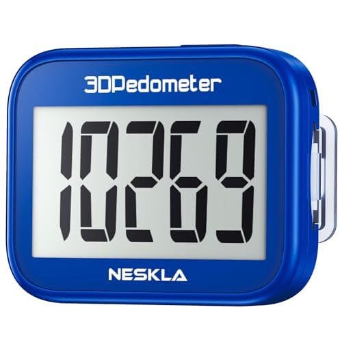 3D Pedometer for Walking, Simple Step Counter for Walking with Large Digital Display, Step Tracker with Removable Clip Lanyard, Accurately Track Steps for Men Women Kids Adults Seniors