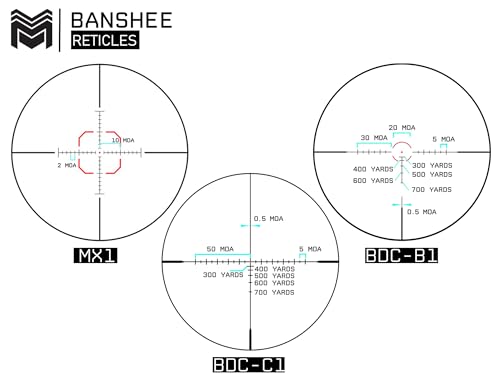 Monstrum Banshee 1-6x24 LPVO Rifle Scope with Offset Scope Mount | Black | BDC B1 Reticle