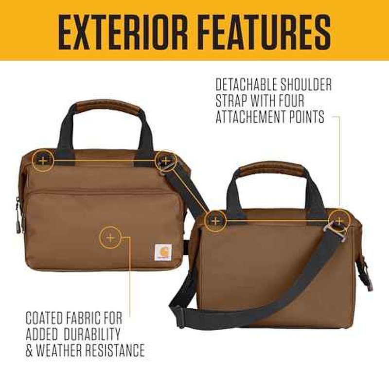 Carhartt Thick Foam Fully Insulated Cold Front Coolers, Premium Ice Retention, Durable Water Resistant Material W/Front Zippered Pocket