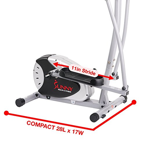 Sunny Health & Fitness Legacy Stepping Elliptical Machine, Total Body Cross Trainer with Hyper-Quiet Magnetic Belt Drive, Low Impact Exercise Equipment SF-E905