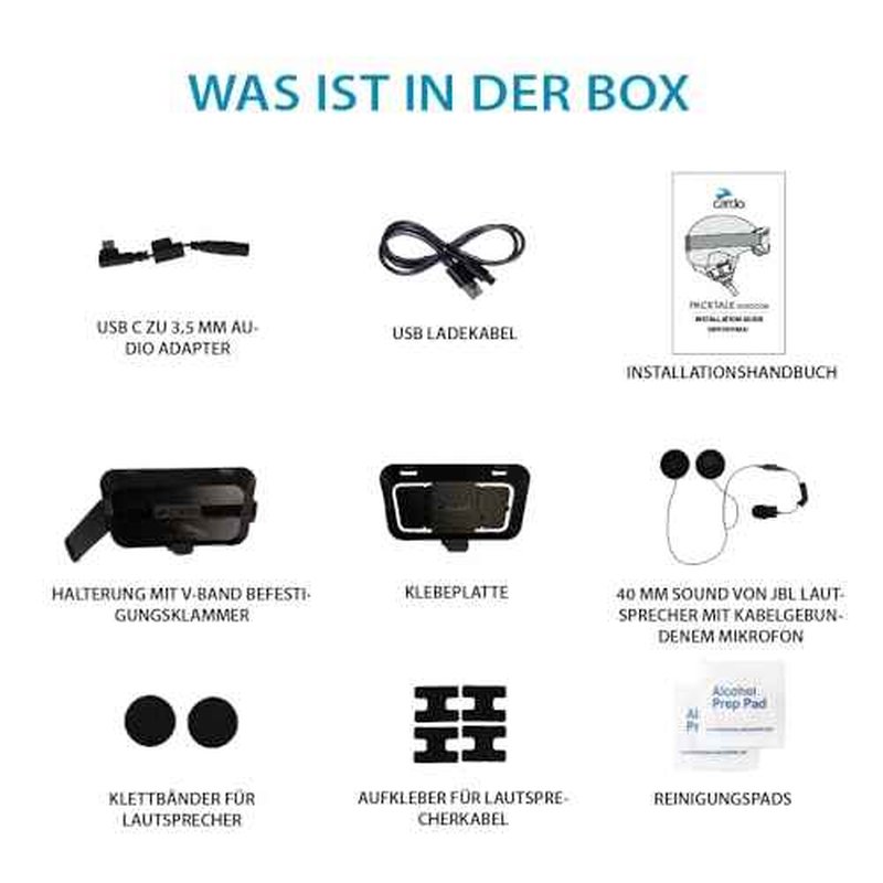 Cardo Ardo Packtalk 2nd Helmet Kit, Multifunctional Communication Accessory for Additional Helmet Use