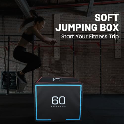 HUISHENG 3-in-1 20''x24''x30'' Dense Foam Plyometric Jump Box,Extra Firm Stable Box Jumps for Home Gym,Exercise Foam Plyo Box for Fitness Training-Step-Ups,Split Squats,Dips,Non-Slip Box Jump Cube,3 Sizes