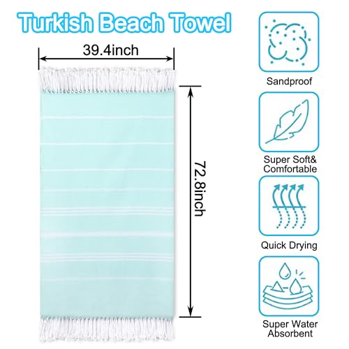 Beach Towel 2 Pack,Sand Free Beach Towels Oversized 39 x 72,Turkish Beach Towel Quick Dry Towel,Lightweight Pool Towels for Adults Travel Towel,Super Absorbent Towels Beach Essentials