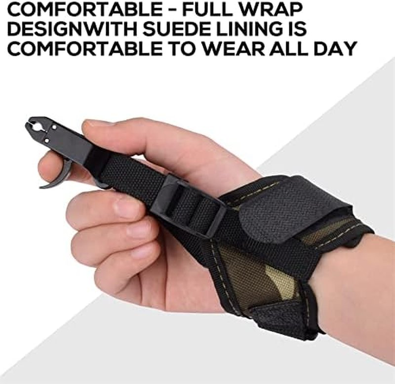 Adjustable Archery Compound Bow Release Aid - Foldback Design, Black Wrist Strap Trigger Caliper for Right/Left Hand