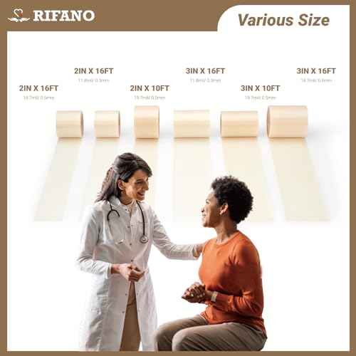 RIFANO Medical Hydrocolloid Tape Roll, Cut-to-Size, 2in*10ft, 19.7mil/ 0.5mm Thickness, Extra Large Hydrocolloid Patch Bandages with Self-Adhesive, Ultra Absorbent, Flexible & Waterproof