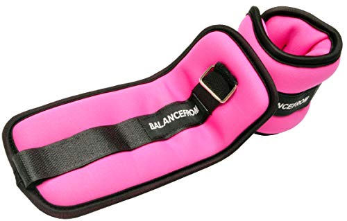 Signature Fitness Fully Adjustable Ankle Wrist Arm Leg Weights, 1 lbs each (2-lb pair), Pink