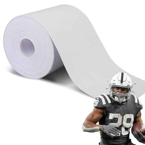 White Extra Wide Football Turf Tape Protects Skin from Turf Burns, 1 Roll 4 Inch x 10 Yards, Ultra Sticky, Breathable & Hypoallergenic Athletic Turf Tape for All Levels of Football Athletes