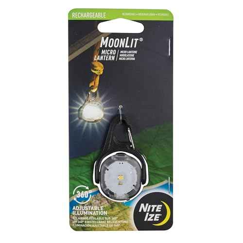 Nite Ize Moonlit Rechargeable Micro Lantern - Portable Mini Lantern for Camping Accessories & Hiking Gear - Features Carabiner Clip with a Weather-Resistant Design