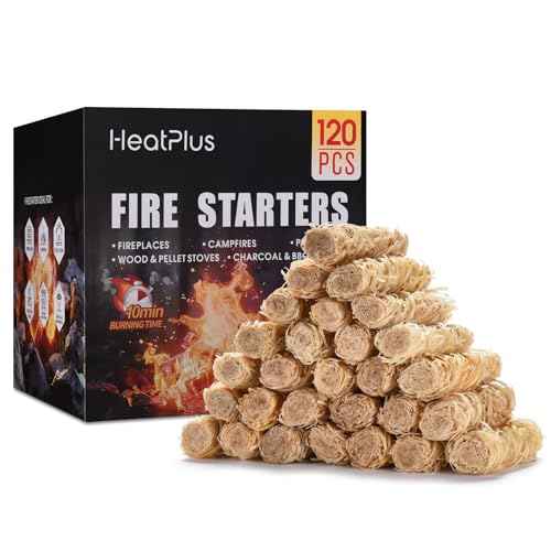 Fire Starter -120 Pcs Fire Starters for Campfires, Fireplace, Grill, Wood & Pellet Stove, Fire Pit, BBQ, Survival, ooni Pizza Ovens, Water Resistant & Odorless Safe- Camping Accessories