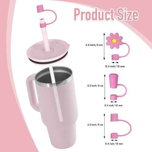 Straw Cover Cap for Hydro flask tumblers - Dust Proof 10mm Silicone Stoppers compatible with Hydroflask Press-in Straw Lid