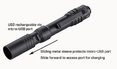 Streamlight 66606 MicroStream 250-Lumen EDC Ultra-Compact Flashlight with USB Rechargeable Battery, Box, Blue