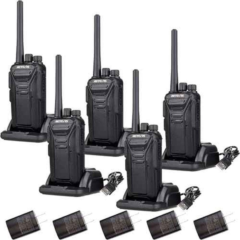 Retevis RT27 Walkie Talkies for Adults Long Range,2 Way Radio Rechargeable,VOX HandsFree,Heavy Duty,Portable FRS Two-way Radios for Commercial Retail Restaurant School(5 Pack)