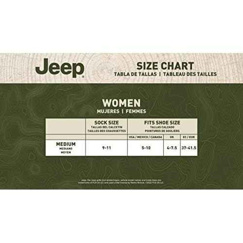 Jeep Women's Trail Wool Breathable Cushioned Comfort Crew Socks (2-Pair)