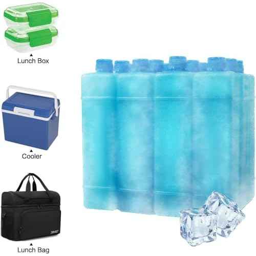 Ice Packs Ice Crystal Boxes for Coolers, Reusable Long Lasting&Fast Freeze, Set of 12 in 1 Freezer Packs for Lunch Bags Cooler Backpack, Camping, Picnics, Beach, Fishing and More
