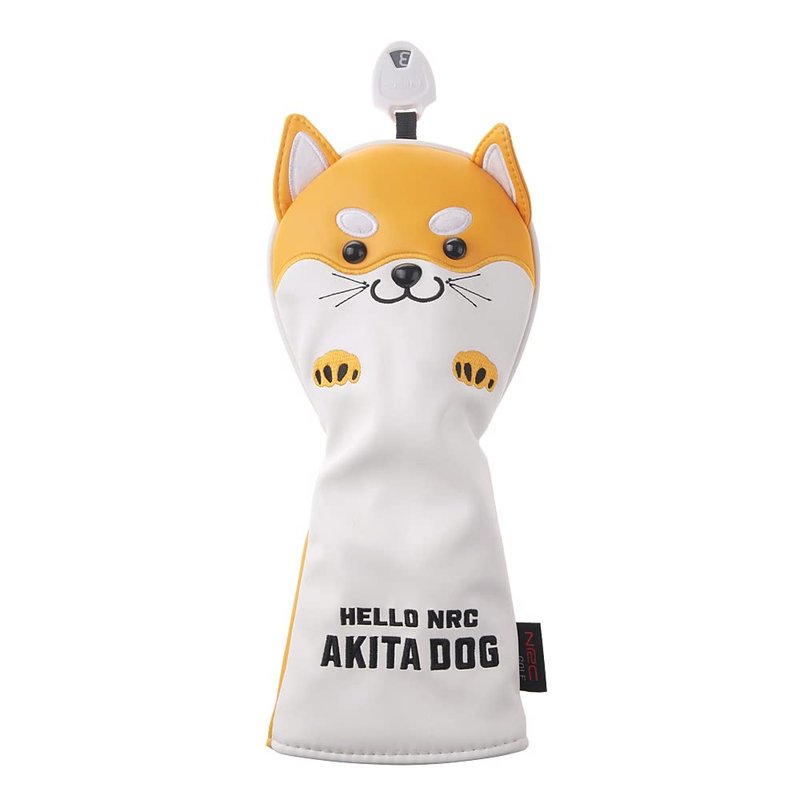 GOOACTION Golf Club Head Cover with Akita Dog Creative Cartoon Animal Pattern Synthetic Leather Yellow Golf Clubs Headcovers (B-Fairway Wood)