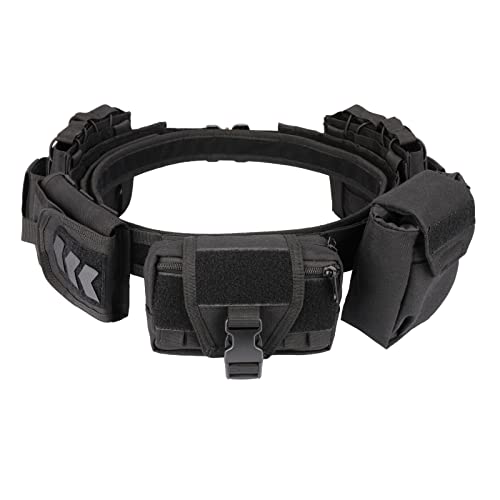 YAKEDA Tactical Battle Belt, Quick Release 1.75 inch Duty Belts Law Enforcement Airsoft Utility Belt with Accessories Pouches (CP)