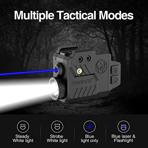 Solofish Pistol Laser Light Combo Red Green Laser Beams for Guns with Weaponlight Tactical Strobe Handgun Lights Laser Sight Compatible with Glock 19 Accessories