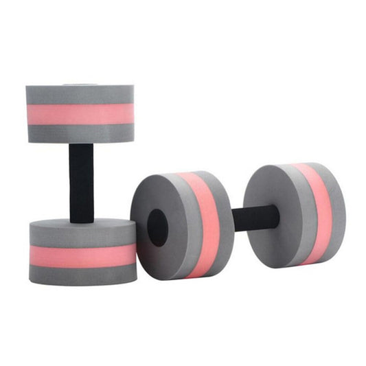 DECHOUS 2pcs Swimming Water Weights Dumbbells Set, EVA Floating Dumbbell Aquatic Barbell Water Aerobics Exercise Fitness Water Yoga Dumbbell Barbell Equipment for Women Men (Grayred)