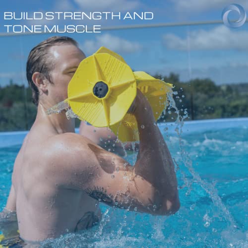 Hydro Tone - HYDRO-BELL Pool Exercise Dumbbells Pair | Water Weights | Functional Strength Training in the Pool | Quick Start Guide (Black)