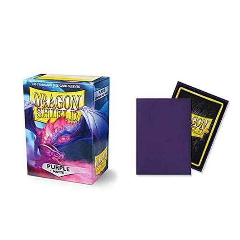 10 Packs Dragon Shield Matte Purple Standard Size 100 ct Card Sleeves Display Case