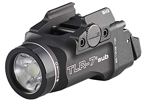 Streamlight 69401 TLR-7 Sub 500-Lumen Tactical Weapon Light Designed Exclusively and Solely for Railed Sig Sauer P365 & P365 XL, Includes Mounting Kit, and Key, Black