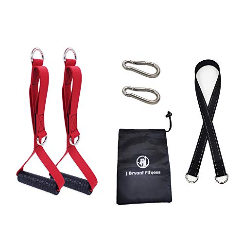 J Bryant Fitness Multifunction 4 in 1 Grip Handle Triceps Rope Resistance Bands Handle Cable Machine Attachments for Gym LAT Pulldown Exercise Handle