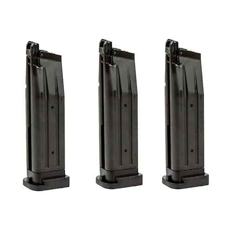 Lancer Tactical Knightshade 28 Round Hi-Capa Green Gas Airsoft Magazine 3 Pack