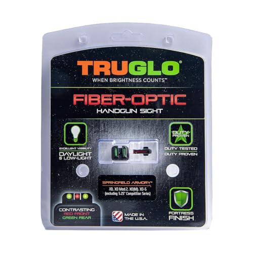 TRUGLO Brite-Site Fiber Optic Red, Rear Green Springfield XD Handgun Sights (TG131X)