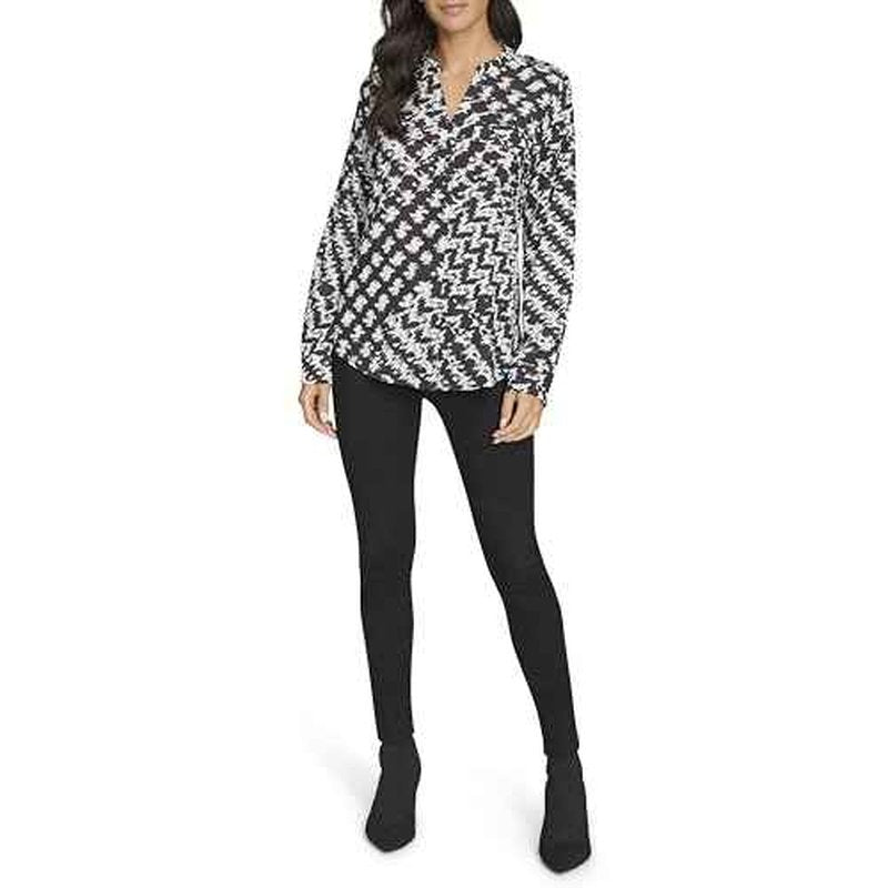 Calvin Klein Womens Printed Long Sleeve Blouse