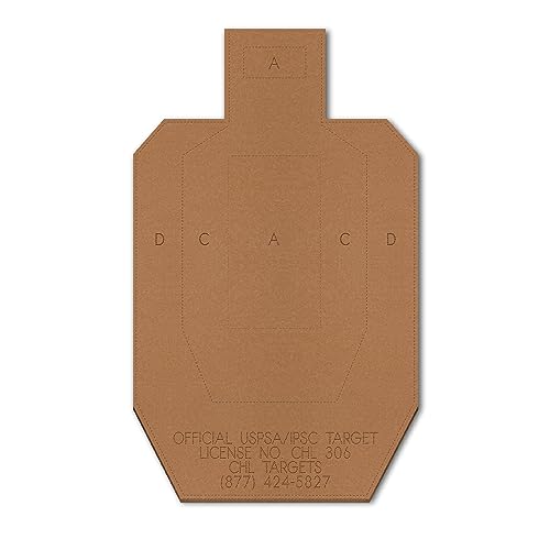 20 Official USPSA Cardboard Shooting Targets, Full Size Cardboard USPSA Targets, Competition Torso Targe, Shooting Range, Rifles, Handguns, & Shotguns (Cardboard, 20)