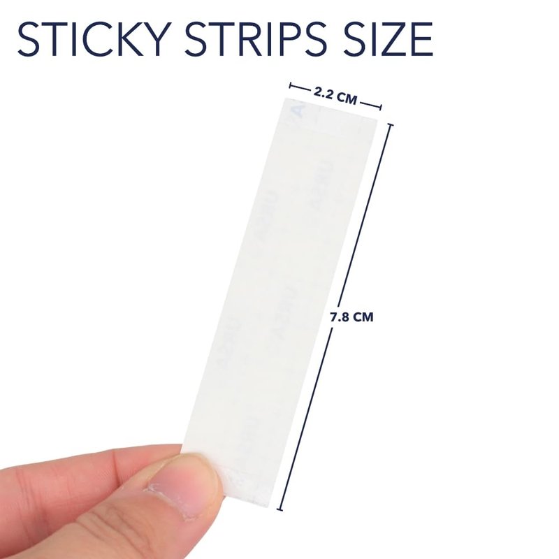 URSA Sticky Strips - Pack of 60 | Clear Double Sided Tapes for Clothes | No-Residue Fashion Tape for Wigs, Deep Necklines, Costumes & Shoes | Body Tape for Delicate Skin | Strong Cloth Adhesive