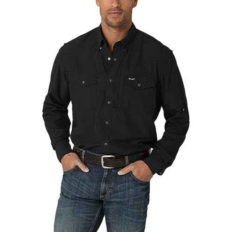 Wrangler 112323744 Mens Black Performance Shirt