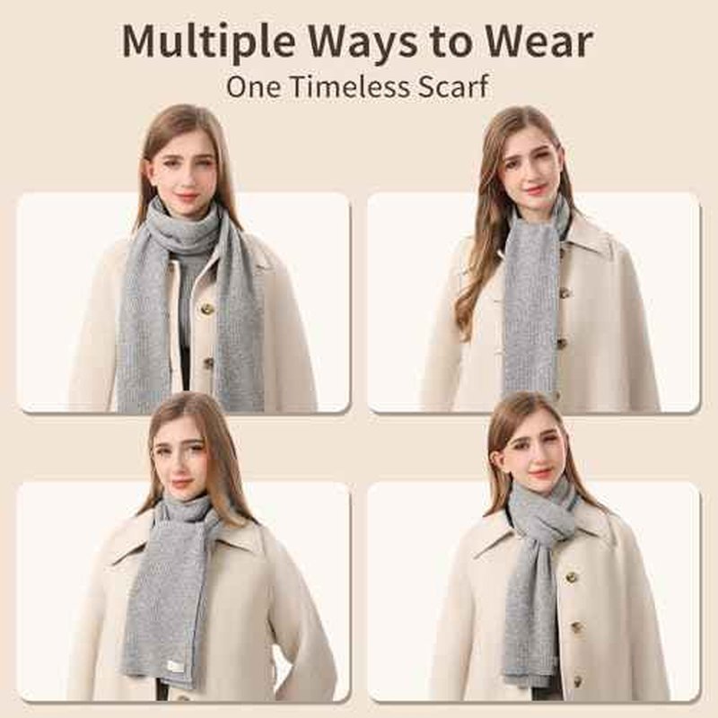 100% Pure Mongolian Cashmere Scarf for Women & Men Soft, Lightweight, Warm Fall Winter Wrap with Luxury Gift Box