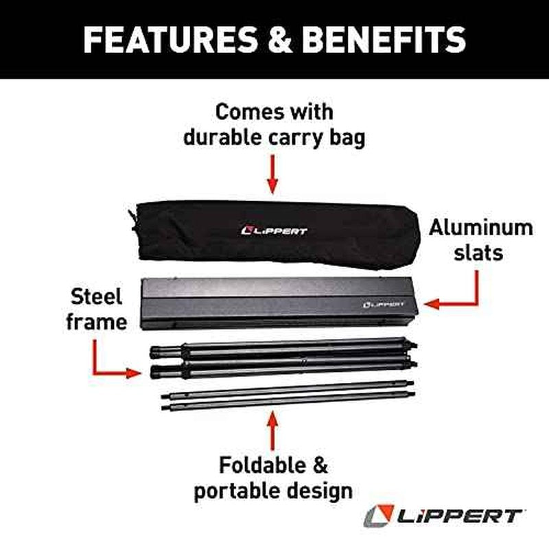 Lippert HD Hybrid Foldable Camp Table with Carry Bag White 27 1/2¡± x 27 1/2¡± x 27 1/2" (H x W x D),Hammer Grey