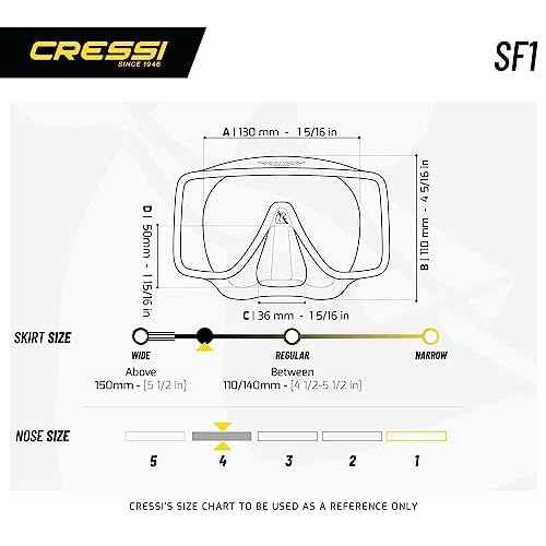 Cressi Frameless Adult Scuba Diving Mask: Wide Visibility, Silicone Skirt: SF1 : Quality Since 1946
