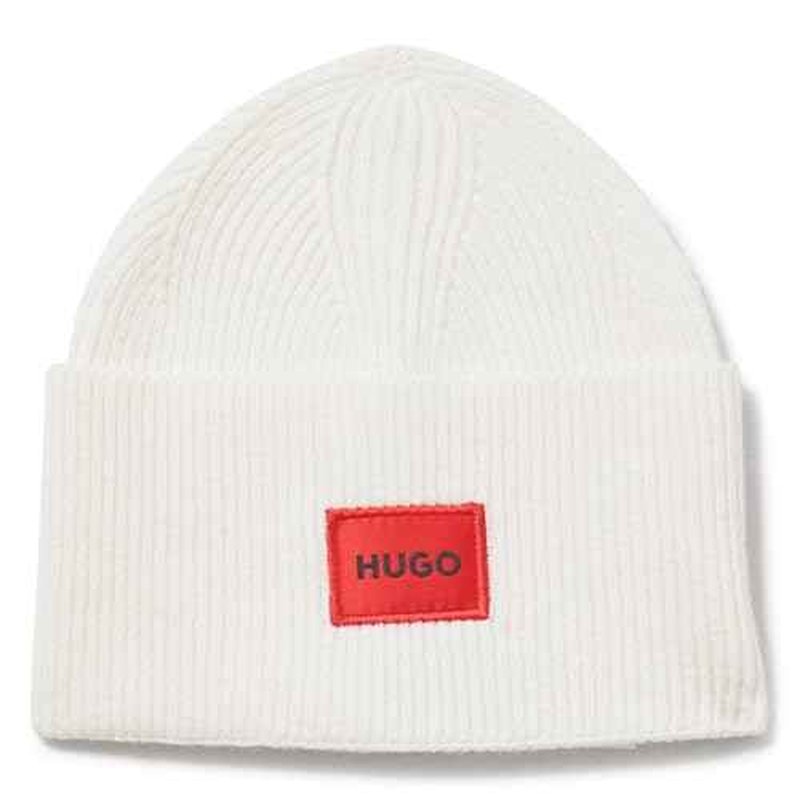 HUGO Men's Knitted Beanie with Turn Up Cuff