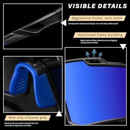 Polarized Sport Sunglasses Men Cycling Driving Fishing UV Protection Sun Glasses Lightweight Big Frame Mountain Bike Goggles