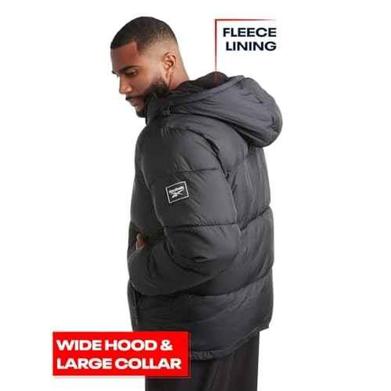 Reebok Mens Winter Jacket - Warm Heavyweight Mens Winter Coat - Wind Water Resistant Insulated Quilted Puffer Jackets for Men
