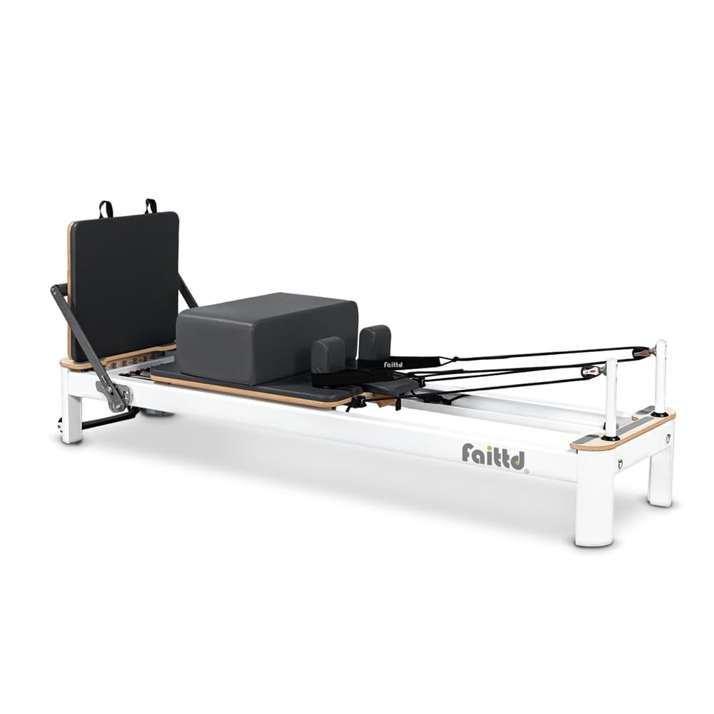 Faittd Aluminium Pilates Reformer,Pilates Reformer Equipment with Reformer Accessories, Reformer Box, Padded Jump Board, Reformer Pilates Machine for Home Workouts