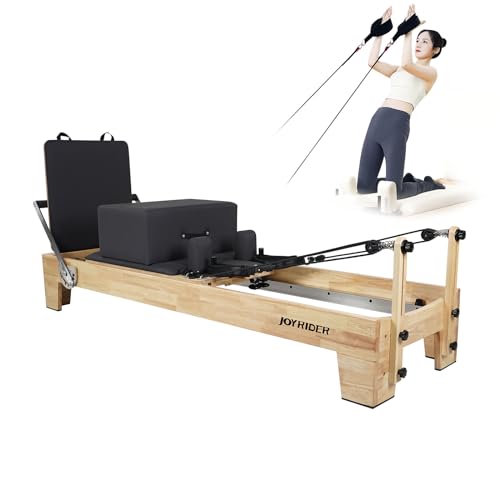 JOYRIDER Pilates Reformer Machine, Pilates Reformer Workout Machine for Home Gym, Studio Grade Pilates Machine Equipment Bundle with 6 Springs,Padded Jump Board-Up to 992 lbs Weight Capacity(Black)