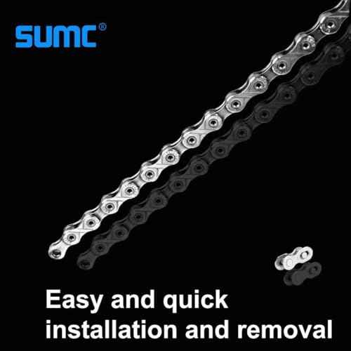 Bike Chain Kit, High Tensile Strength Bicycle Chain for Road/MTB Bike 6/7/8 Speed-Quick Buckle with Bike Link Plier -Hook - Chain Breaker - 116 Links - Dark Silver