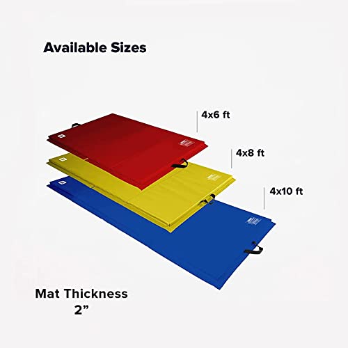 We Sell Mats - 4 ft x 8 ft x 2 in Premium Personal Fitness & Exercise Mat for Home Workout - Lightweight and Folds for Carrying – All Purpose Home Gym Mat – Thick Mat for Yoga, Pilates, Stretches