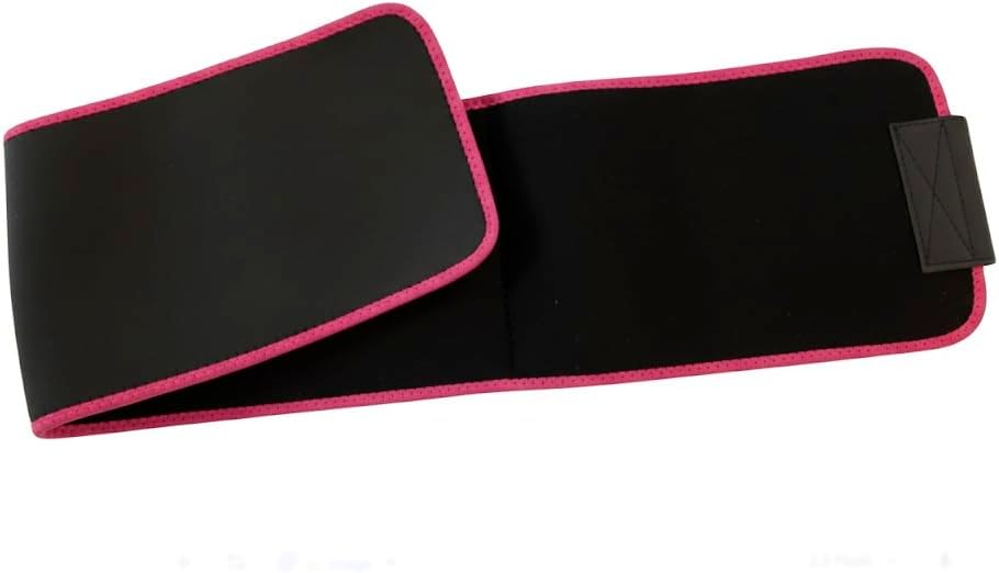 Unisex Sauna Waist Trimmer Belt - Ab Training & Toning Sweat Wrap | Adjustable 42" x 8" (Black with Pink Trim)