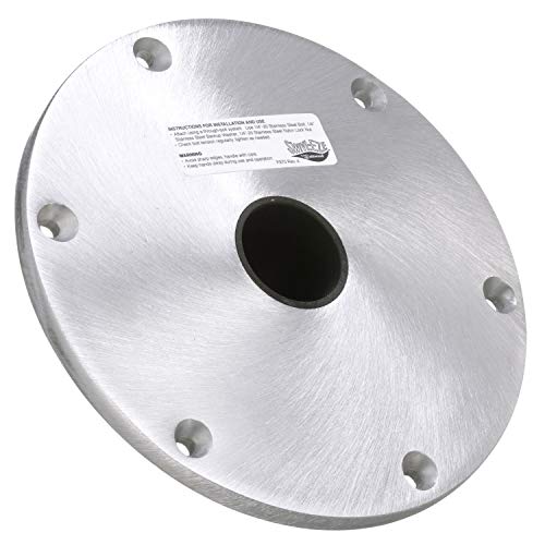 attwood SP-67904 Swivl-Eze Lock'N-Pin Aluminum 1.77 Series Snap-Lock 9-Inch Boat Seat Round Base Plate
