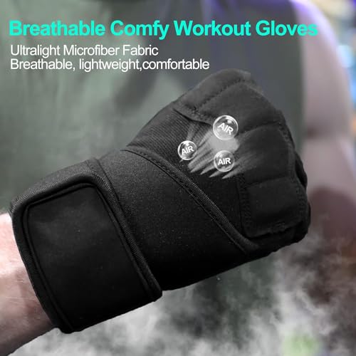 Workout Gloves for Men and Women Gym Weight Lifting Padded Gloves with Wrist Wrap Support, Full Palm Protection & Silicone Grip Gym Gloves,Cross Training, Fitness