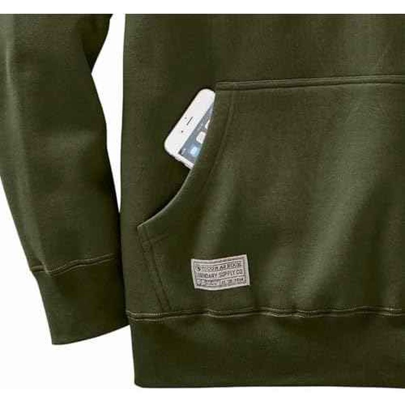 Legendary Whitetails Men's Hoodie Quarter Zip Quilted Sweatshirt Double Layered Lined Hood